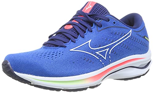 Mizuno Damen Wave Rider 25 Straen-Laufschuh, Fblue Indigowht Divapink, 38.5 EU von Mizuno