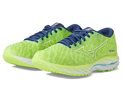 Mizuno Damen Wave Rider 26 Laufschuh, Neo Lime White, 6 US von Mizuno