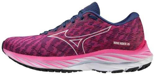 Mizuno Damen Wave Rider 26 Sneaker, Ffuchsia Hblue Innuendo, 37 EU von Mizuno