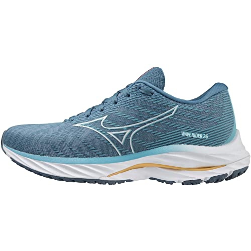 Mizuno Damen Wave Rider 26 Sneaker, Mountainspring Wht Flachs, 42.5 EU von Mizuno
