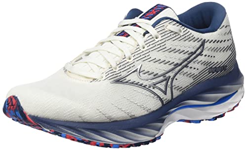 Mizuno Damen Wave Rider 26 Sneaker, Swhite Silver Ibizablue, 37 EU von Mizuno