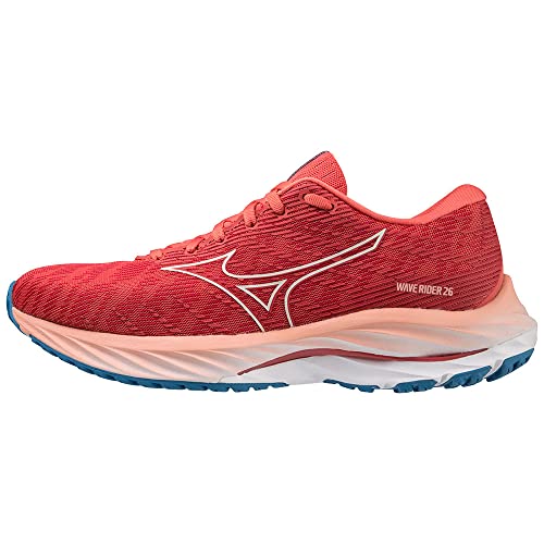 Mizuno Unisex Wave Rider 26 Straßen-Laufschuh, Spiced Coral/Vaporous Gray/French Blue, 40 EU von Mizuno