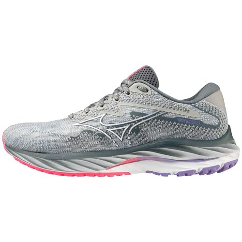 Mizuno Damen Wave Rider 27 Laufen, Pblue Weiß H Vpink, 42 EU von Mizuno