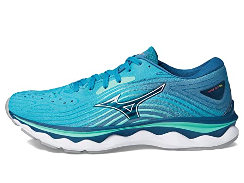 Mizuno Damen Wave Sky 6 Laufschuh, Emaille Blau/Weiß, 38.5 EU von Mizuno