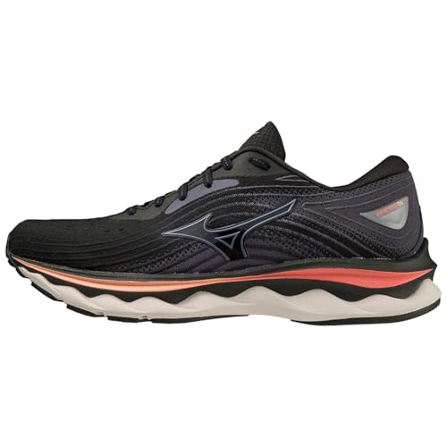 Mizuno Damen Wave Sky 6 Traillaufschuhe, Black Quicksilver Hotcoral, 38 EU von Mizuno