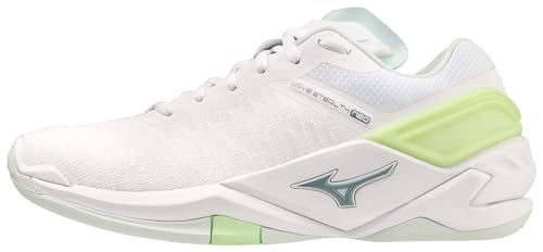 Mizuno Damen Wave Stealth Neo (W) Leichtathletik-Schuh, Weiß/Grün (White Glacial Ridge Patinagreen), 39 EU von Mizuno