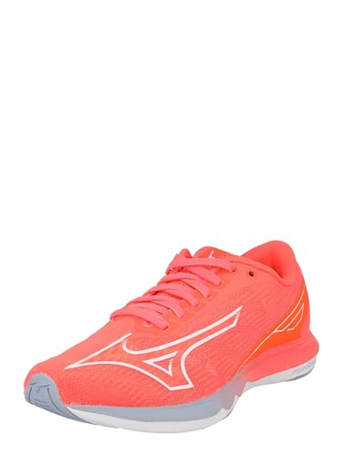 Mizuno Damen Wellenschatten 5 (W) Laufschuhe, Neonflamme/Weiß (Bblizzard), 39 EU von Mizuno