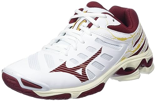 Mizuno Damen Wellenspannung Volleyball, Weiß Cabernet Mp Gold, 40.5 EU von Mizuno