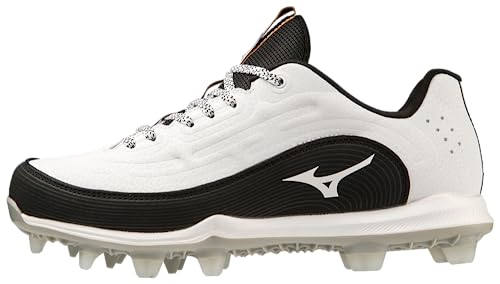 Mizuno Damen Finch Elite 6 Low TPU Softball Stollen, Weiß/Schwarz, 40 EU von Mizuno