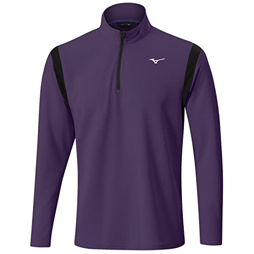 Mizuno Golf Herren Winter Breeze Elite Leichter 1/4 Reißverschluss Golf Pullover, violett, XX-Large von Mizuno