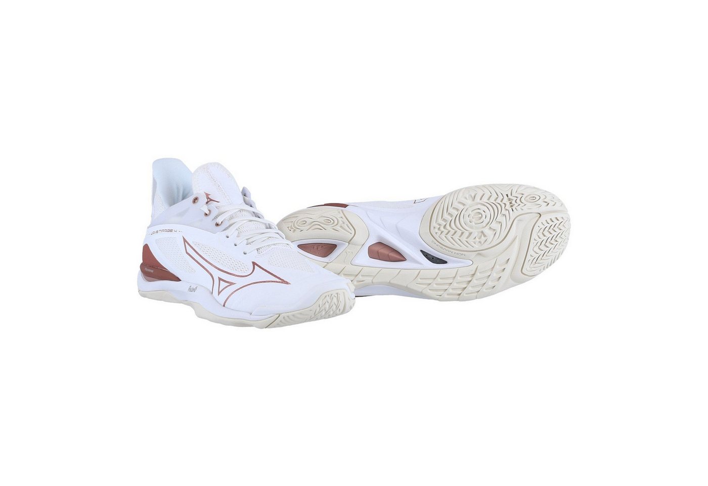 Mizuno Hallen-Indoorschuhe Wave Mirage 4 beige/weiss Damen Squashschuh von Mizuno