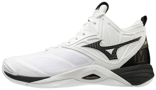 Mizuno Herren 430300.0090.11.0900 Wave Momentum Mid Volleyballschuh 9 (0900), weiß/schwarz, 42.5 EU von Mizuno