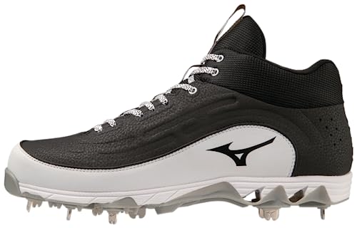 Mizuno Herren 9-Spike Ambition 3 Mid Baseball-Stollen, Schwarz/Weiß, 48.5 EU von Mizuno