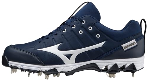 Mizuno Herren Ambition 2 9-Spike Metall Baseball Cleat 12, Navy-Weiß von Mizuno