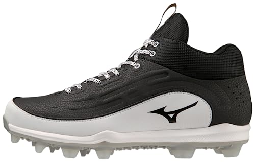 Mizuno Herren Ambition 3 Mid TPU Baseball-Stollen, Schwarz/Weiß, 50 EU von Mizuno