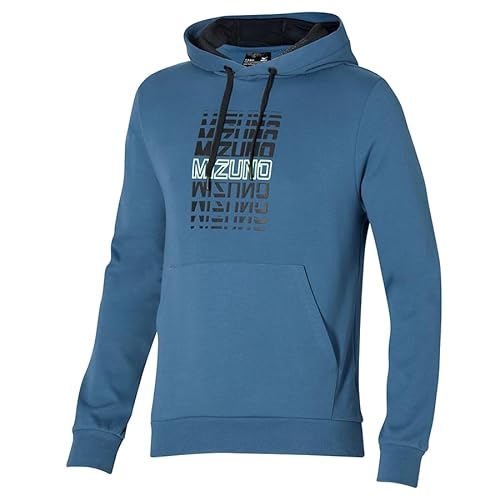 Mizuno Herren Athletics Graphic Hoody Kapuzenpullover, China Blue, XL von Mizuno