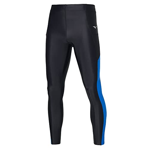 Mizuno Herren Core Long Tight Leggings, Schwarz/Türkisches Meer, M von Mizuno