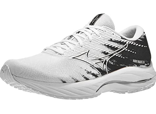 Mizuno Herren Laufschuhe Wave Rider 26 Trainers, White/Black 44 EU von Mizuno