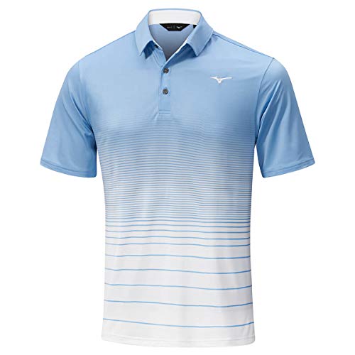 Mizuno Herren Mirage Sublimated Print Verschieben Polo-Hemd - Blau Bell - L von Mizuno