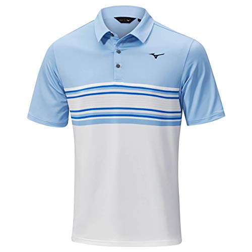 Mizuno Herren Quick Dry Oceanic Sublimated Tech-Polo-Hemd - Blau Bell - XXL von Mizuno