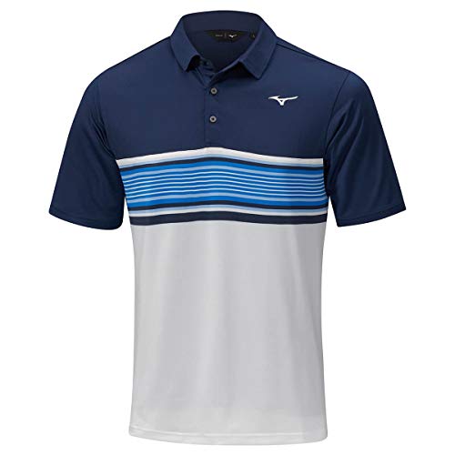 Mizuno Herren Quick Dry Oceanic Sublimated Tech-Polo-Hemd - Deep Marine - M von Mizuno