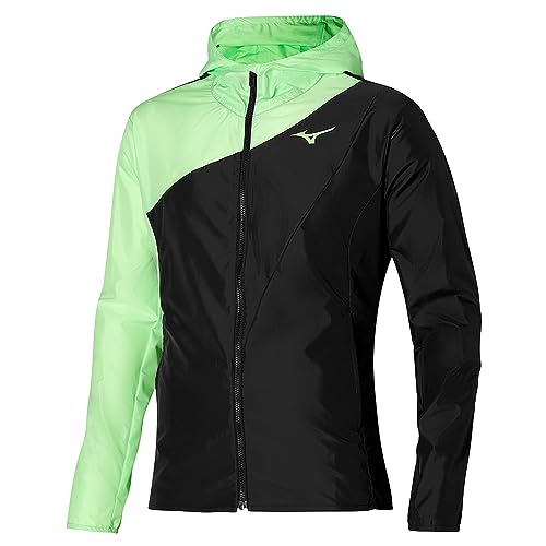 Mizuno Herren Release Hooded Jcket Jacke, Techno Grün/Schwarz, L von Mizuno