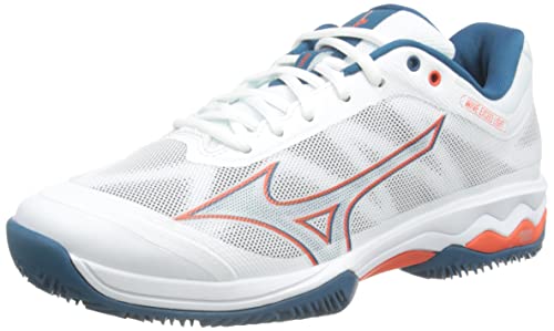 Mizuno Herren Welle übertrifft Licht CC Tennisschuh, Wht Cherrytom Moroccanb, 40.5 EU von Mizuno