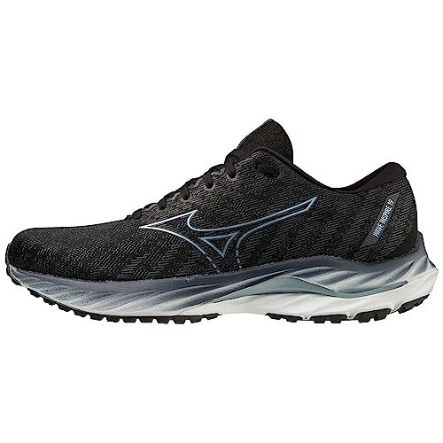 Mizuno Herren Wave Inspire 19 Laufen, Blk Gridge Illusionblue, 42 EU von Mizuno