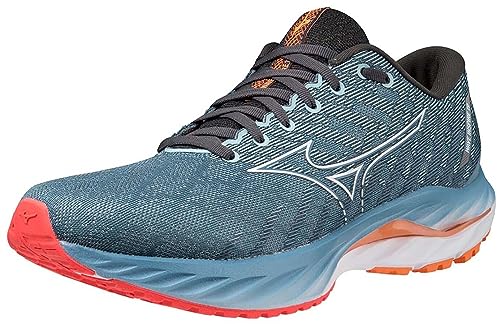 Mizuno Herren Wave Inspire 19 Running Shoes, Provincial Blue/White/Light Orange, 42 EU von Mizuno