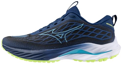 Mizuno Herren Wave Inspire 20 Laufschuh, Marineblaue Pfingstrosen-/Badekappe, 42 EU von Mizuno