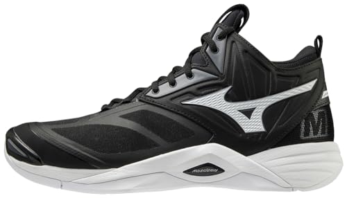 Mizuno Unisex 2 Wave Momentum Mid Volleyballschuh 10, schwarz/weiß, 43 EU von Mizuno