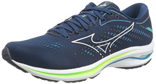 Mizuno Herren Wave Rider 25 Laufschuhe, Gibraltars Wht Greengeck, 45 EU von Mizuno