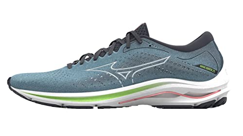 Mizuno Herren Wave Rider Walking-Schuh, SmokeBlue/Wht/NeoLime, 46 EU von Mizuno