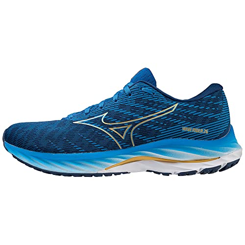 Mizuno Herren Wave Rider 26 Straßen-Laufschuh, Snorkel Blue/MP Gold/Estate Blue, 44.5 EU von Mizuno