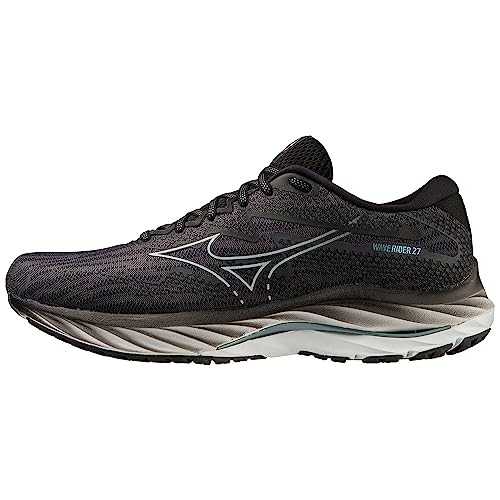 Mizuno Herren Wave Rider 27 Laufen, Ebenholz Iblue Schwarz, 44.5 EU von Mizuno