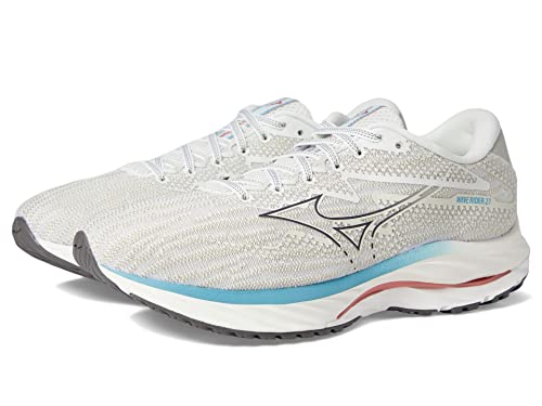 Mizuno Herren Wave Rider 27 Laufschuh, Schneewittchen-Granitgrau, 45.5 EU, Snow White Granite Grey, 45 EU von Mizuno