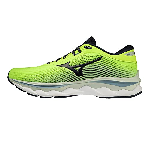 Mizuno Herren Wave Sky 5 Laufschuhe, Neo Lime/Teclipse/Oyster/Mushroom, 42.5 EU von Mizuno