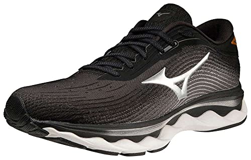 Mizuno Herren Wave Sky 5 Laufschuhe, Schwarz/Silber/Orange/Kupfer, 45 EU von Mizuno