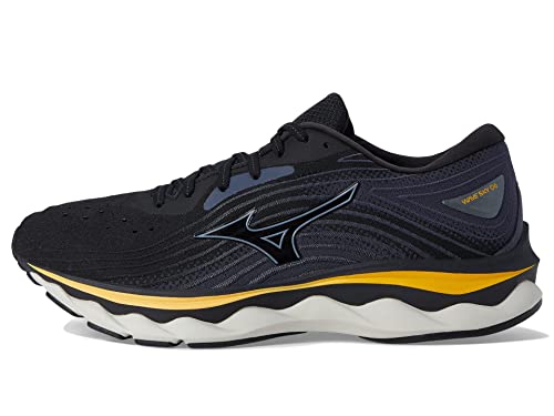 Mizuno Herren Wave Sky 6 Laufschuh, Schwarz/Tradewinds, 46.5 EU Weit von Mizuno