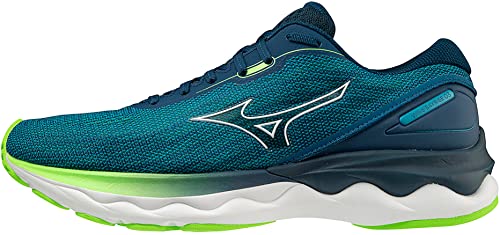 Mizuno Herren Wave Skyrise 3 Laufschuhe, Blau Weiß Grün White Greengecko, 43 EU von Mizuno