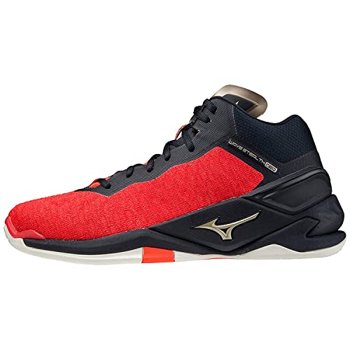 Mizuno Herren Wave Stealth Neo Mid Handballschuh, IgnitionR/PGold/Salute, 43 EU von Mizuno