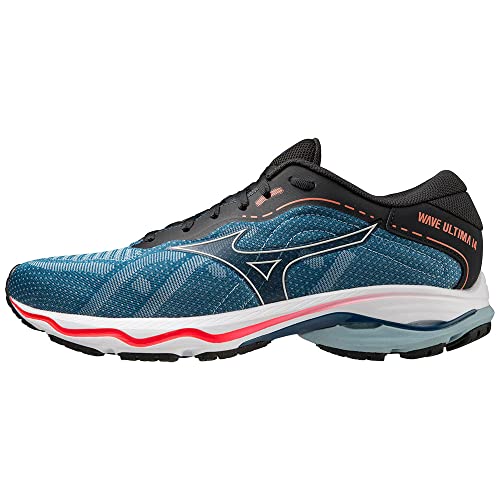 Mizuno Herren Wave Ultima 14 Straßen-Laufschuh, Blue Ashes/Nimbus Cloud/Fiery Coral 2, 40 EU von Mizuno