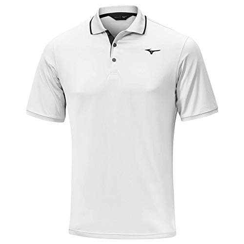 Mizuno Herren bewegen Tech Quick Dry Kragen Polo-Hemd - Weiß - XL von Mizuno