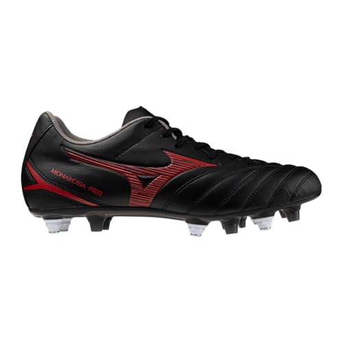 Mizuno Monarcida Neo III Select Mix Fußballschuh für Herren mit gemischtem Boden, Schwarz und Rot., 40.5 EU von Mizuno