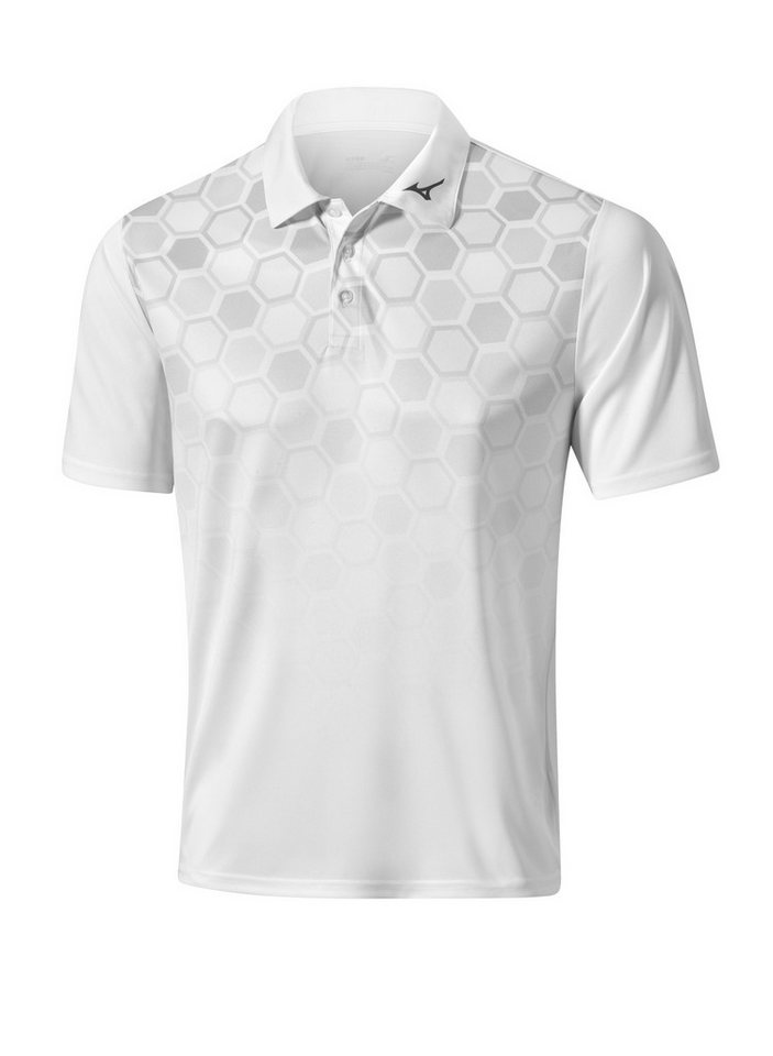 Mizuno Poloshirt Mizuno Golf Polo Gradient Hexagon Weiß Herren von Mizuno