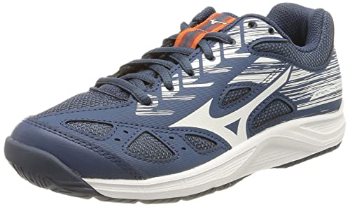 Mizuno Unisex Kinder Stealth Star Junior Sneaker, Darkdenim Wht Sibis, 32.5 EU von Mizuno