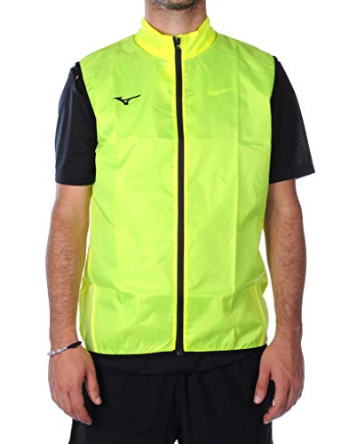 Mizuno Unisex Authentic Rain Vest Jacke, neon gelb, L von Mizuno