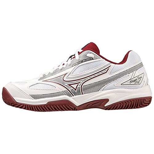 Mizuno Unisex Break Shot 4 CC Tennisschuh, White/Cabernet/Papyrus, 36.5 EU von Mizuno