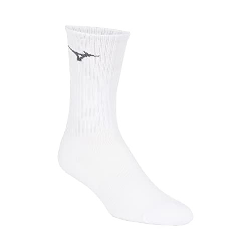 Mizuno Unisex-Erwachsene Vital Crew 3er Pack Socke, Weiß, Large von Mizuno