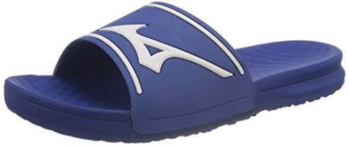 Mizuno Unisex Relax Slide Dusch- & Badeschuhe, Blau-Weiß, 35-36.5 EU (SS) von Mizuno